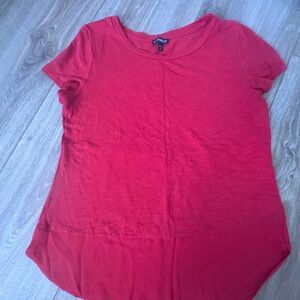 Express Women’s Red Short Sleeve Scoop Neck Top small